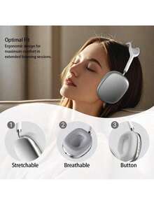 P9 Pro Max Subwoofer Bluetooth Headsets Wireless Headsets Bluetooth 5.0 Sports Headsets Bass Wireless Headsets - 白色 - 查看 5