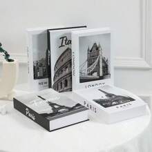 1 pieza/3 piezas Libros falsos plegables, Juego de libros falsos de lujo para decoración de sala de exposición, mesa de café, villa, hotel, hogar, fotografía