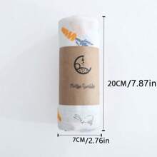 43.3英寸*43.3英寸平纹细布襁褓毯，双层卡通婴儿毯，适合新生儿 - 彩色 - 查看 2