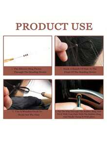 Hair Extensions Tools Kit 100 Pcs Black Dark Brown Light Brown Gold Micro Ring Beads 1 Micro Beads Plier 1 Hook Needle Pulling - Multicolor - View 8