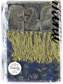 Bufanda de pashmina de paisley para mujeres PASKMLNA - #14azul marino claro - Ver 6