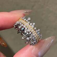 1pc Heavy Industry Gorgeous Temperament High-End Delicate Open Ring