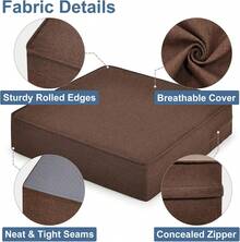 Gel Memory Foam Recliner Cushion For Elderly, Extra Large Seat Cushion, Dual-Layer Foam Chair Pad For Couch, Armchair, Wicker Chairs, Floor, 20 * 20 * 5in, Caramel - 彩色 - 查看 6