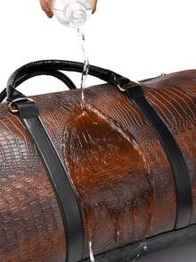 1pc Minimalist Crocodile Leather Texture Travel Bag, Can Be Carried By Hand Or Crossbody, Suitable For Business Travel, Travel, Back To School, Moving Travel Storage Bag Travel Gear Airport Travel Goods Clothes Duffel Bag Creative Boys Gifts Boyfriend Dad Birthday Gifts Bag For School School Accessories School Stuff - Multicolor - View 12
