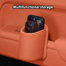 Easypie Selection Car Multifunctional Storage Box, Car Cup Holder, Imitation Leather Water Cup Clip, Interior Accessories Storage Box, Car Built-In Storage Box Keeps Clean