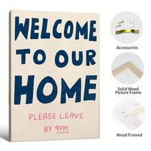 FajerminArt Optional Frames, Welcome Home Wall Art, Please Leave Before 9PM, Printed Poster, Welcome Poster, Corridor Art, Hand-Painted Prints, Corridor Decor Poster, Fun Printed Items - Multicolor - View 8