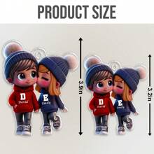 2 Styles - 1pc Customized Cartoon Couple Car Pendant, Personalized Acrylic Car Accessories, Unique Couple Gift, Anniversary Gift, Holiday/Occasion Gift (For Girlfriend/Wife) - As Shown - View 11