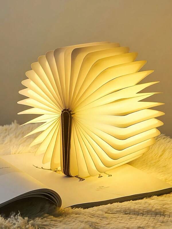 Houten boeklamp, LED-nachtleeslamp, opvouwbare boeklamp voor nachtkastje, cadeau-idee voor thuis en op kantoor