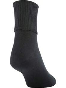 Calcetines de seis piezas con puño giratorio para mujeres - Negro/Blanco (6 pares) - Ver 4