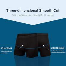 BAMBOO COOL Men's Underwear Boxer Briefs Fly With Built-In 3D Pouch Comfortable Cool Underwear For Men 4 Pack - A-4黑色(4個裝) - 查看 6