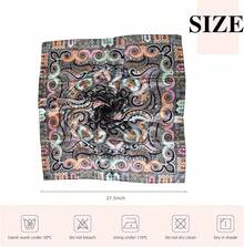35 Inches Silk Head Scarf-Satin Hair Scarves Silk Bandana Scarf Headscarf For Women's Fashion Scarveshalloween - 佛陀黑腰果 - 查看 5