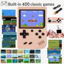 YiYi Handheld Game Console Macaron Mini 400 In 1 Gaming Console Big Screen Handheld Retro Classic Game With 1020 MAh Large Battery Plug And Play Portable Game Console Machine Retro Gaming Machine 1pc(1 Player/2 Player)