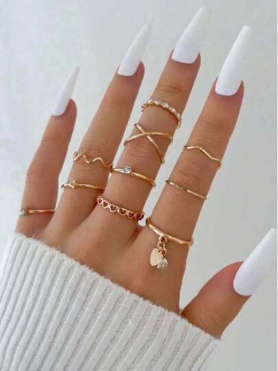 Kit de Anéis Ajustáveis Variados 3 unidades por Kit Super Elegantes