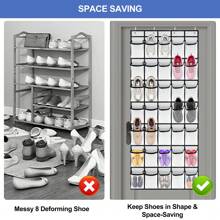 35件装大号口袋式门后鞋架，采用耐用牛津布制成，适用于门、金属衣柜，可用作鞋架