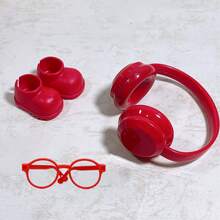 3pcs Doll Plastics Headphones Glasses Shoes, Compatible With Labubu Dress Up Accessories - Multicolor - View 15