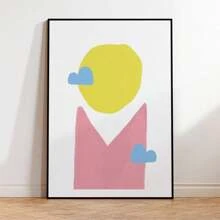 1pc Yellow Pink Blue Abstract Pattern Wall Art Prints Canvas Painting Poster Picture For Living Bed Room Home Decor No Frame ﻿