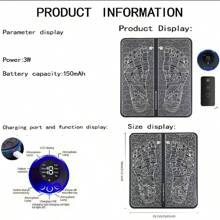 Masajeador de pies plegable, alfombra de masaje de pies eléctrica, estimulador de masaje muscular