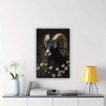 1 Pc Canvas Painting, Gothic Black Philip Goat Poster, Retro-Style Animal Mural, Victorian Mural, Botanical Emotional Art, Dark Academy Art Poster Printing , Wooden Framed Art,High Quality ,Anxiety Calming Abstract Art - Rental Friendly Canvas Set For Bedroom - Therapy Decor To Heal Your Space,Thickness 2. 25cm/1inch Wall Art Prints Poster Direct Hanging Decor For Home Gifts,Rental Friendly Items,Living Room, Bathroom, Bedroom, Kitchen,Bar,Office,Small Space Solution,Therapy Decor - 黑色 - 查看 10
