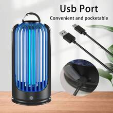 Rechargeable Bug Zapper Lamp: 365-395nm UV Attracts & Electrocutes Mosquitoes, Flies, Insects. 4000mAh, USB, Indoor/Outdoor