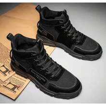 Zapatillas y botas de tenis para hombre, tácticas para exteriores, modernas, bonitas y cómodas. - Negro - Ver 3