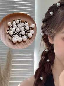 10 件优雅粉色水晶花发夹，适合女士、爪夹、发夹、发夹、发夹、学校用品 - 彩色 - 查看 8