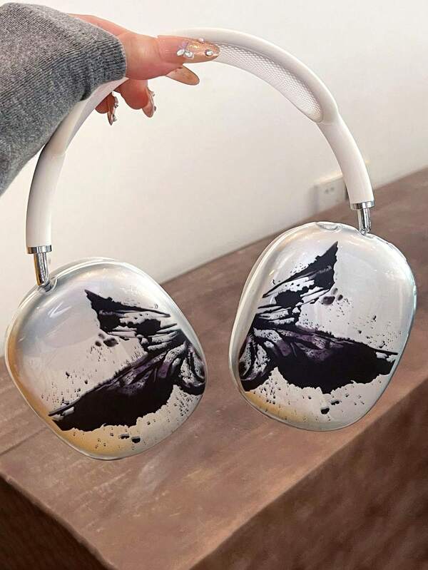 1 Pair Mysterious Dark Butterfly TPU Headphone Case Suitable Compatible With Apple Max Headphones, Protective Shell Dust-Proof, Anti-Fall, Waterproof, Anti-Scratch