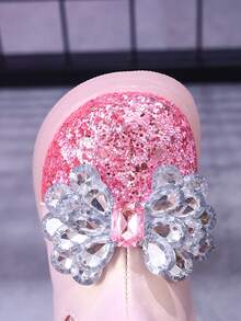 MGO Kidss MGO童装秋冬新款女童靴子发光鞋公主水晶靴儿童靴子女童短靴