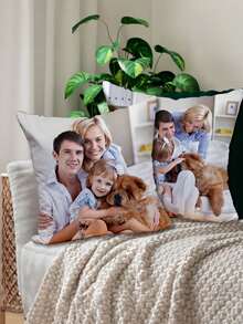 1 Customized Personalized Photo Pillow, Ideal Choice For Mother's Day, Father's Day, Thanksgiving, And Teacher's Day - Single-Sided Printed, Father's Day Pillowcase Custom Pillow, Family Custom Color, Printed Cushion, Family Photo Gift, Halloween/Christmas Gift - Multicolor - View 7