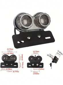 1pc Motorcycle Modification LED Taillights Cool Black Retro Brake Lights Rear Taillights Cruise Car Modification License Plate Lights Motorcycle Accessories Electric Car Lights - Multicolor - View 5