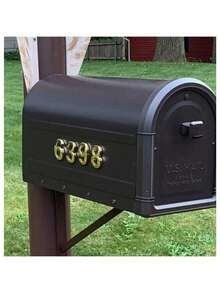 10 Pack Mailbox Numbers 0-9, Door Address Numbers Stickers For Apartment, House, Room, Office, Cars, Trucks, Black, Silver, Bronze, Golden, Plating Process Number Sign