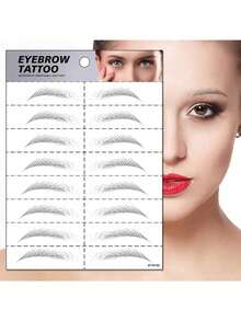 1pc 6D Eyebrow Tattoos Sticker, Semi-Permanent Waterproof Eyebrow Tattoo, Makeup Eyebrow Sticker