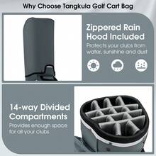 GOFLAME Golf Stand Bag Lightweight Portable Golf Cart Bag 14 Way Top Divider Waterproof - Grey - View 9