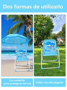 CasaBella Silla de Playa para Pequeños, Silla plegable Infantil - Sillas Ultraligeras para Exteriores y Actividades al Aire Libre - Azul - Ver 5