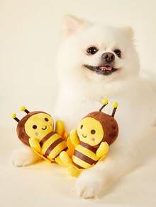PETSIN 2 件/套可爱黄色迷你蜜蜂设计宠物玩具，适用于狗和猫，适合日常互动游戏，不可咀嚼 - 彩色 - 查看 7
