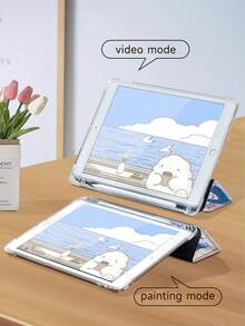 Kingsung 粉色樱花书店图案平板电脑保护套，兼容 iPad 9.7/10.2/10.5/10.9/12.9/Pro 11（第十代）、Galaxy Tab S6 Lite 10.4 英寸、Kindle Paperwhite 第十二代（2024 年款）、Kindle 第十一代（2022 年款），柔软防震，带智能支架/自动唤醒/睡眠功能 - 彩色 - 查看 7