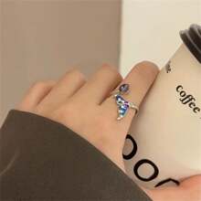 1 Stück minimalistische Damen Fashion Meerjungfrau Schweif offener Ring, Alltagszubehör und Geschenk geeignet für alle Jahreszeiten