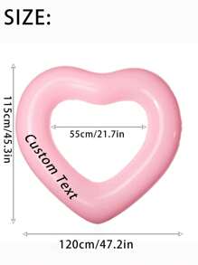 1 pezzo - Palloncini a forma di cuore personalizzati di grandi dimensioni, anelli galleggianti gonfiabili personalizzati per piscina di matrimonio, anelli da nuoto gonfiabili a forma di cuore rosa personalizzati, anelli da nuoto a forma di cuore con testo personalizzato, salvagente galleggiante per adulti e donne