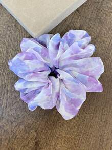 1pc Tie-Dye Fluffy Hair Scrunchies, Elegant Hair Scrunchies For Ponytail Hairstyle And Daily Gathering, Hair Ties, Scrunchy Hair Ties, Hair Bobbles