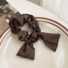 1pc Satin Bow Scrunchie Hair Tie, Minimalist Elegant Hair Accessory, Halloween Accessories ,Hair Accessories, Scrunchy Hair Ties