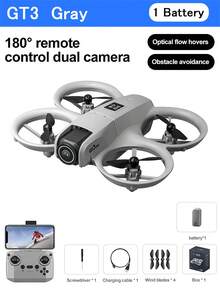 The New GT3 Aerial Photography Drone In 2025 Is Equipped With An Electronic Speed Controller And 180° High-Definition Dual Cameras, As Well As An Optical Flow Hovering/Smart Obstacle Avoidance System. Beginners Can Quickly Get The Hang Of It. - Grey - View 14