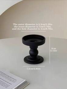 复古黑色罗马柱陶瓷烛台，奢华家居装饰香炉底座，优雅 - 彩色 - 查看 10