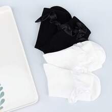 BIVOLU Womens Crew Socks Lace Ruffle Frilly Cotton Cute Princess Ankle Dress Socks Girl 6 Pack