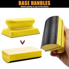 VIBRATITE 9PC Contoured Profile Hand Sanding Block 4Inch Hand Sander Block With Interchangeable Convex And Concave Shapes And 45Sheet Assortment Sandpaper For Automotive Woodworking And Furniture Projects - As Pic - View 5