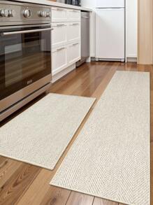 1 pieza Felpudo de puerta de textura tejida bicolor de estilo simple tipo Ins, de diseño tejido moderno y elegante, fácil de limpiar, resistente al desgaste, antipolvo y duradero, apropiado para la entrada