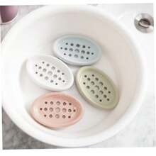 1pc Silicone Soap Dish - Stylish Oval Self-Draining Soap Holder With Multifunctional Storage Rack - Perfect For Bathroom Countertops, Sinks, And Countertops, Ideal For Keeping Soap Bars Within Reach, Space-Saving Bathroom Accessories