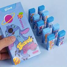 Caja de 10 gomas de borrar con diseño del personaje Stitch de Disney, portátiles, inodoras, duraderas y fáciles de limpiar, útiles escolares | Gomas de borrar de goma natural | Herramienta de limpieza eficiente