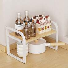 1 Piece, Iron + Density Plate Material, White Kitchen Rack, Small Square Tube Plate Rack, Kitchen Single Layer Rack. Lightweight And Compact, It Can Be Used In Any Kitchen Scene. Place It In The Kitchen And It Is Convenient For Storing And Organizing Kitchen Miscellaneous Goods And Kitchen Utensils.