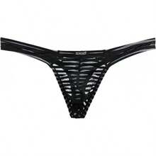 IKINGSKY Men's Transprant Thong Underwear Low Rise See Through Stretch Panties