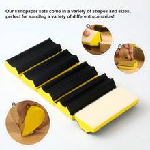 56Piece Hand Sanding Block Kit With 16 Contoured Blocks And 40 Assorted Sandpapers Ideal For Woodworking Furniture And Automotive Finishing This Version Avoids Any Potentially Banned Terms While Maintaining Clarity About The Product's Features And Uses. - 16PCSHandSandingBlock+40PCSSandpaper - View 5