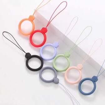 3 件简约柔软硅胶指环带，创意卡通宝石奶瓶杯挂件，可爱防摔硅胶挂绳，适用于手机、小风扇、钥匙，防水耐用